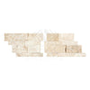 Diano Royal (Queen Beige) Marble Ledger-Panel ("Z" Split-Panel) - CORNER Mosaic Split-Faced