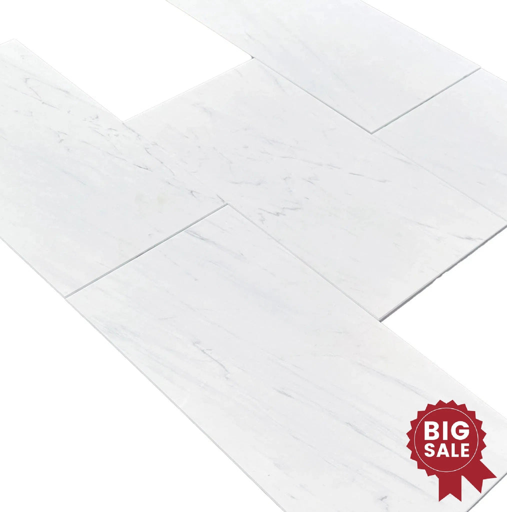 Dolomite Classic White Marble (Snow White) Classic Quality 12X24 Polished Tile 120 Sq.Ft. - Discounted, Marble/Travertine Clearance Sale - SurfacesGalore