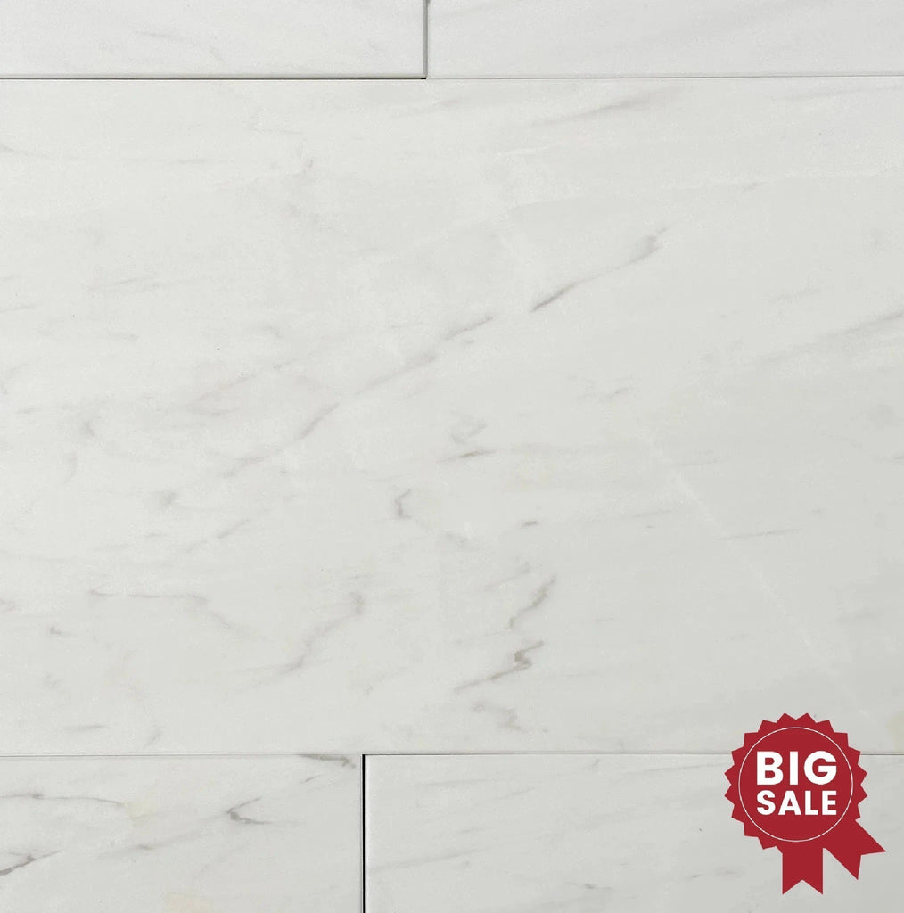 Dolomite Classic White Marble (Snow White) Classic Quality 12X24 Polished Tile 120 Sq.Ft. - Discounted, Marble/Travertine Clearance Sale - SurfacesGalore