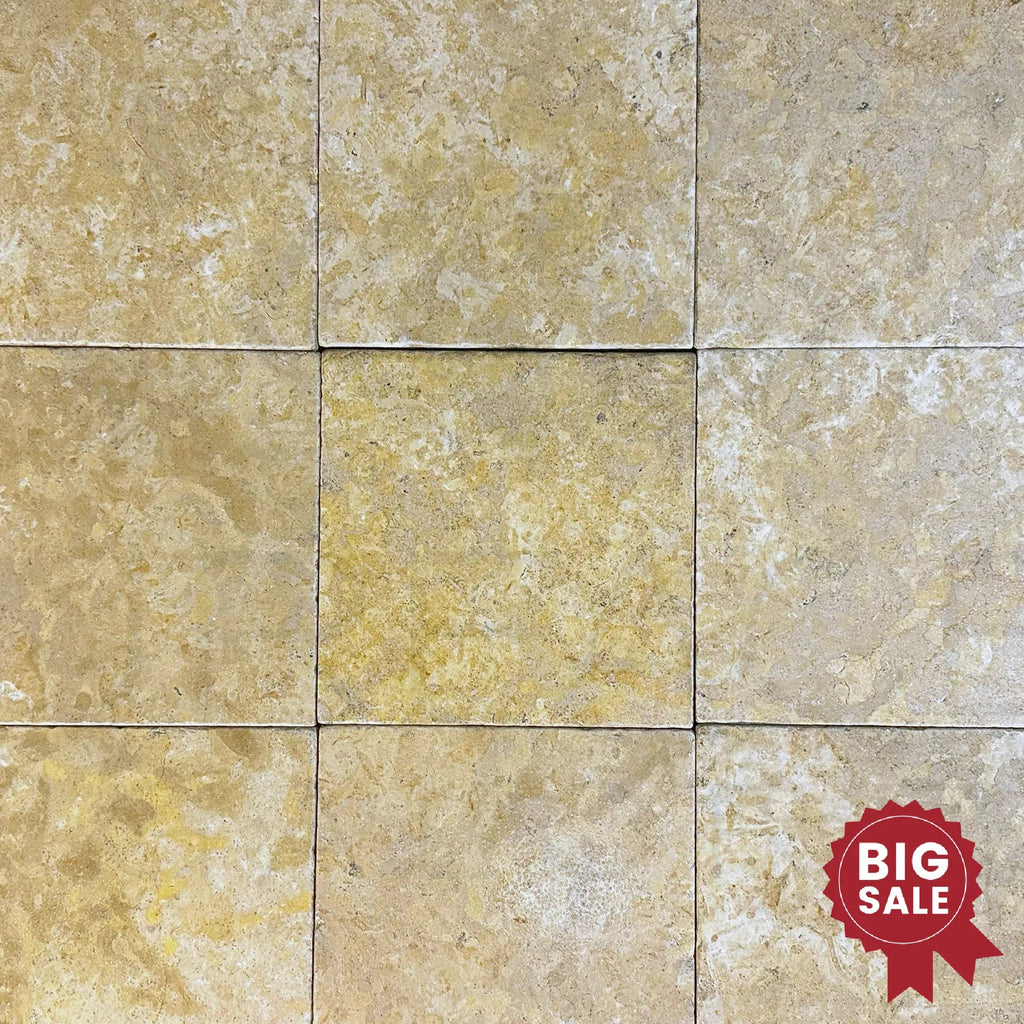 Dore Reale Light (Golden Beige) 12X12 Tumbled Tile 110 Sq.Ft. - Discounted, Marble/Travertine Clearance Sale - SurfacesGalore