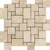 Durango/Paredon (Mexican) Mini - Versailles Mosaic Travertine Tumbled - SurfacesGalore