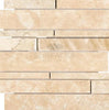 Durango/Paredon (Mexican) Random Strip (Manhattan / Waterfall) Mosaic Travertine Honed - SurfacesGalore