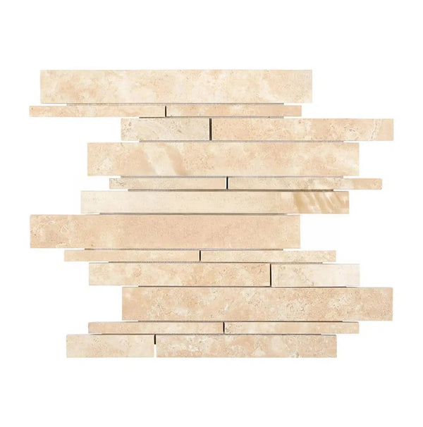 Durango/Paredon (Mexican) Random Strip (Manhattan / Waterfall) Mosaic Travertine Honed