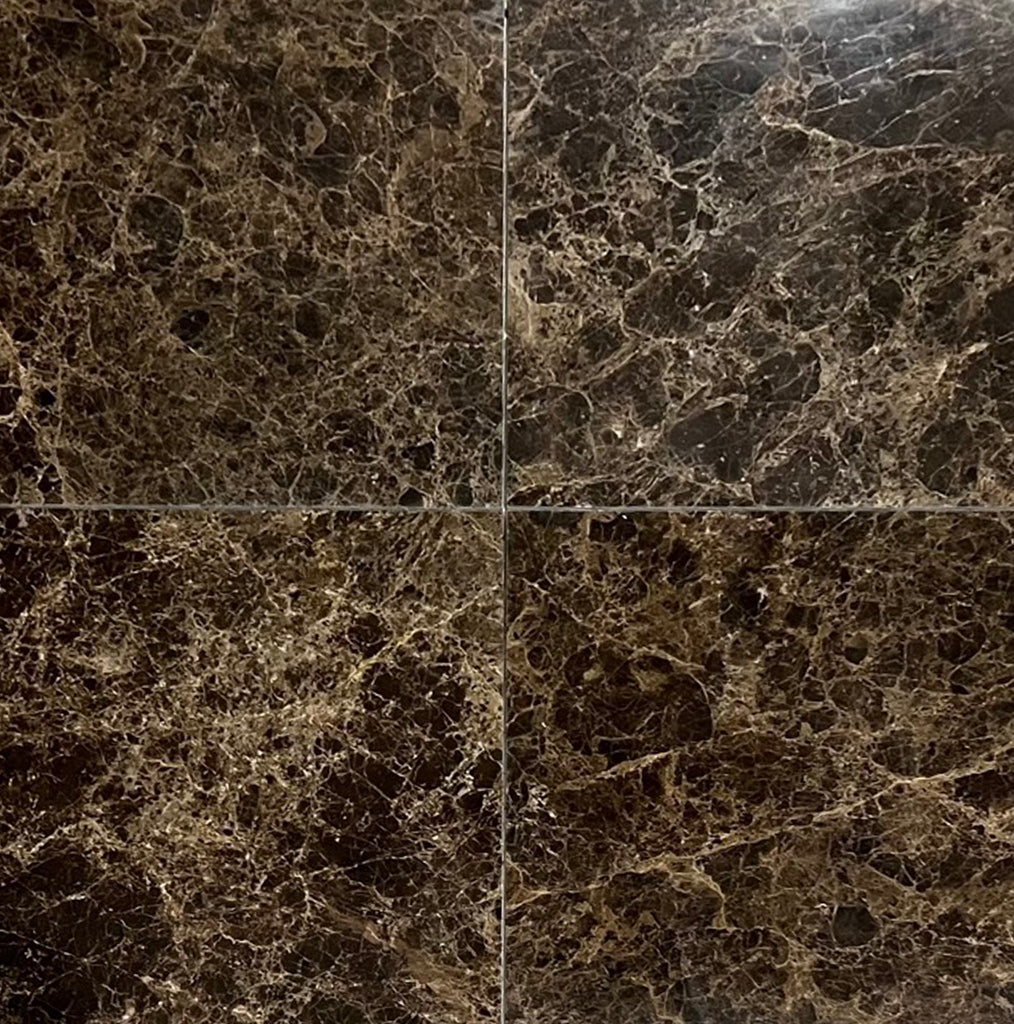 Emperador Dark Marble 1" Hexagon Mosaic Tumbled