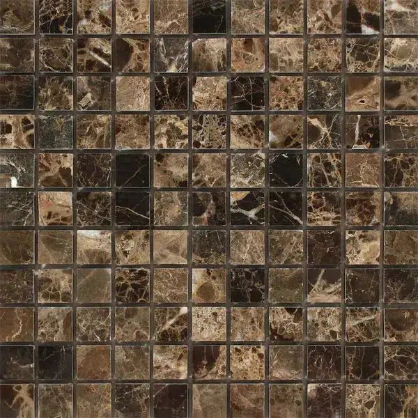 Emperador Dark Marble 1X1 Mosaic Polished