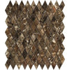 Emperador Dark Marble 1X2 Diamond / Rhomboid Mosaic Polished