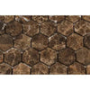 Emperador Dark Marble 2" Hexagon Mosaic Tumbled