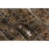 Emperador Dark Marble 2X4 Brick Deep-Beveled Mosaic Polished