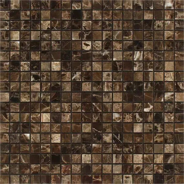 Emperador Dark Marble 5/8X5/8 Mosaic Polished