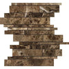 Emperador Dark Marble Manhattan (Random-Strip) Mosaic Polished