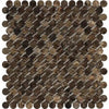 Emperador Dark Marble Penny-Round Mosaic Polished