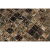 Emperador Dark Premium Marble 1X1 Mosaic Polished - SurfacesGalore