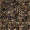 Emperador Dark Premium Marble 1X1 Mosaic Tumbled - SurfacesGalore