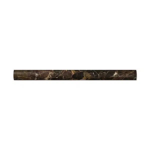 Emperador Dark Premium Marble 1X12 Quarter - Round Trim Liner Polished - SurfacesGalore