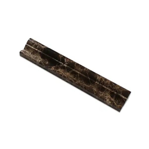 Emperador Dark Premium Marble 2X12 Crown (Mercer) Molding Liner Polished - SurfacesGalore