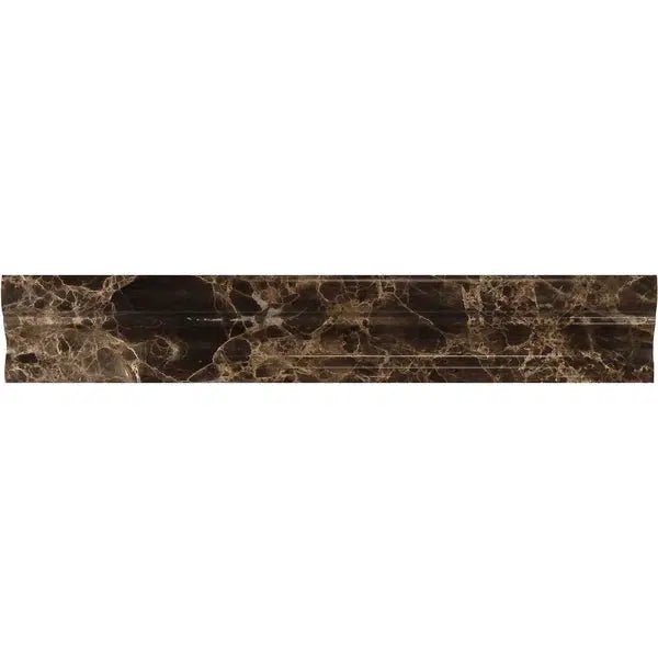 Emperador Dark Premium Marble 2X12 Crown (Mercer) Molding Liner Polished - SurfacesGalore