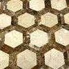 Emperador Dark Premium Marble 2X2 Vortex Hexagon (w/ Crema Marfil) Mosaic Polished - SurfacesGalore