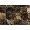 Emperador Dark Premium Marble 3 inch Lantern (Arabesque / Moroccan / Baroque) Mosaic Polished - SurfacesGalore