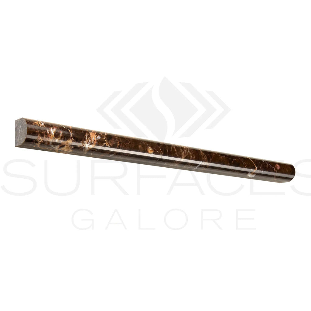 Emperador Dark Premium Marble 3/4X12 Bullnose Liner Polished - SurfacesGalore