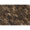 Emperador Dark Premium Marble 5/8X1 1/4 Mini - Brick Mosaic Tumbled - SurfacesGalore