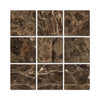 Emperador Dark Premium Marble 6X6 Tumbled - SurfacesGalore