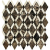 Emperador Dark Premium Marble Lattice (Emperador Dark + Crema Marfil) Mosaic Polished - SurfacesGalore