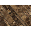 Emperador Dark Premium Marble Manhattan (Random - Strip) Mosaic Polished - SurfacesGalore