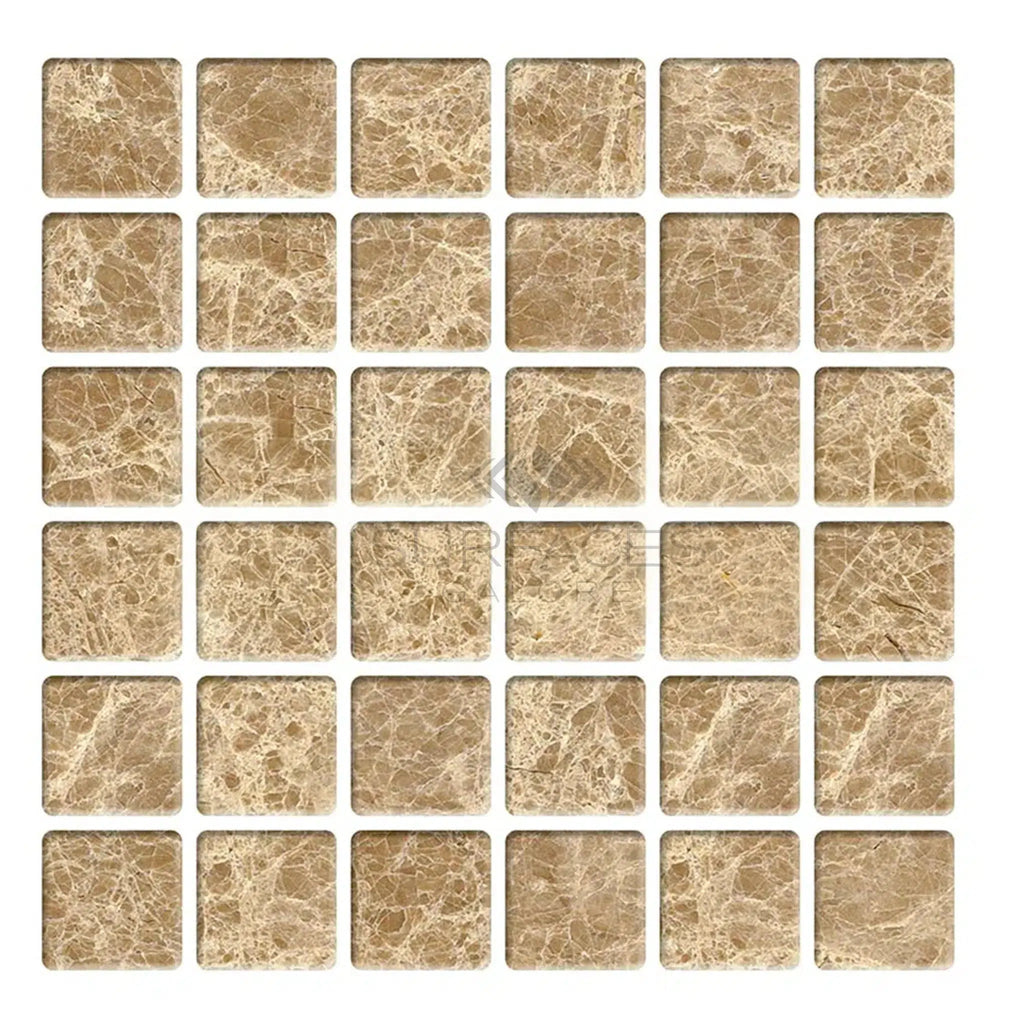 Emperador Light 2X2 Mosaic Marble Tumbled