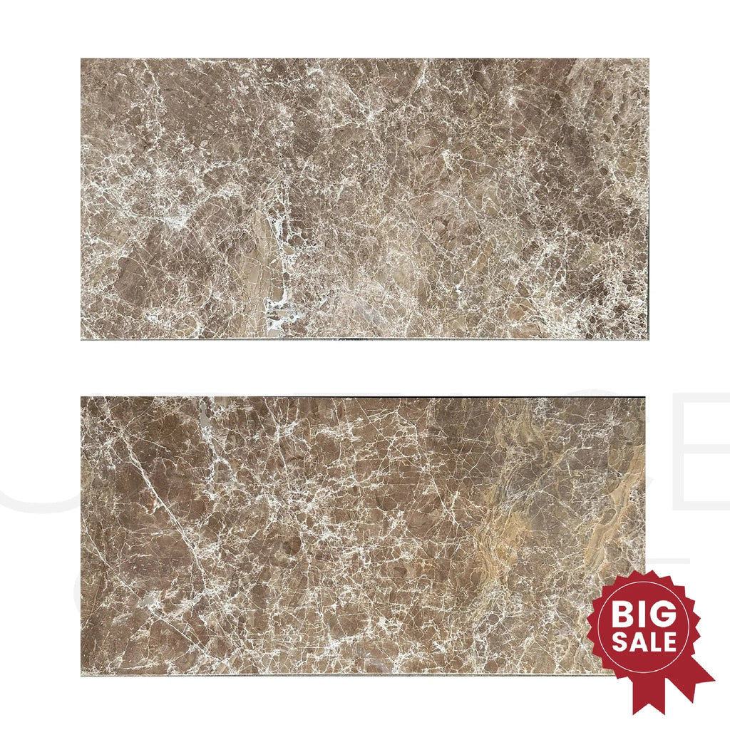 Emperador Light Marble 12X24 Polished Tile 150 Sq.Ft. - Discounted, Marble/Travertine Clearance Sale - SurfacesGalore