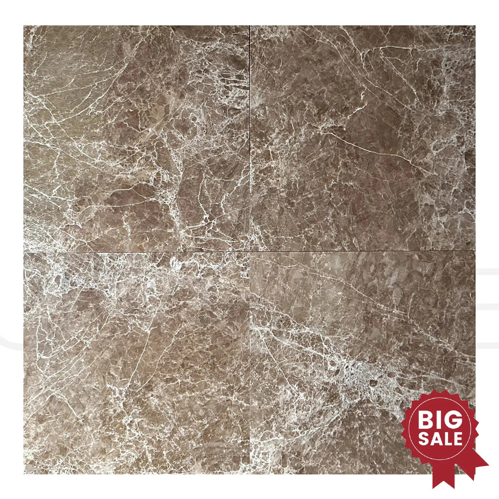 Emperador Light Marble 24X24 Polished Tile 224 Sq.Ft. - Discounted, Marble/Travertine Clearance Sale - SurfacesGalore