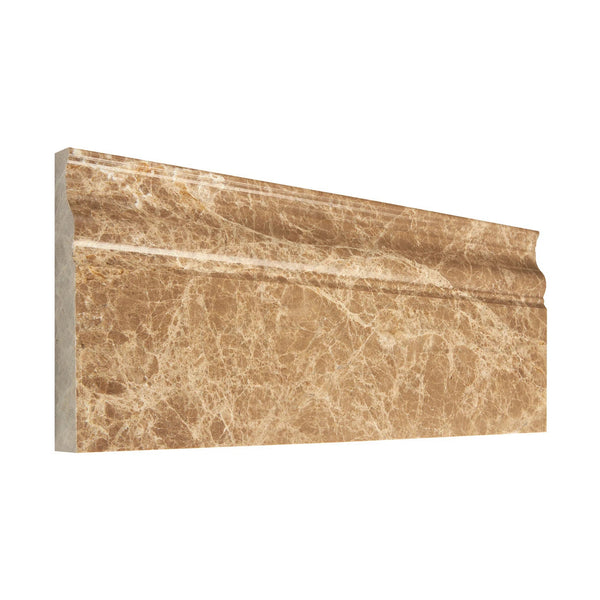 Emperador Light Premium 4 3/4X12 Baseboard Trim Marble Polished - SurfacesGalore