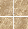 Emperador Light Premium Marble 4X4 Tumbled - SurfacesGalore