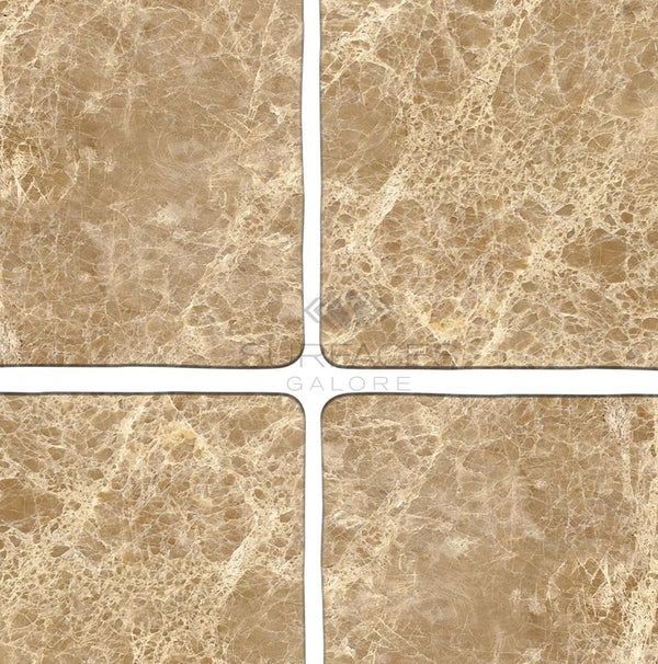 Emperador Light Premium Marble 6X6 Tumbled - SurfacesGalore