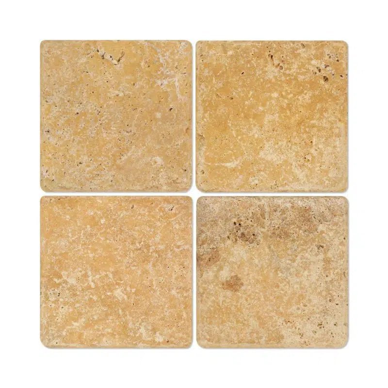 Gold/Yellow Travertine 18X18 Tile Tumbled - SurfacesGalore