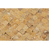 Gold/Yellow Travertine 1X1 Mosaic Split - Faced - SurfacesGalore