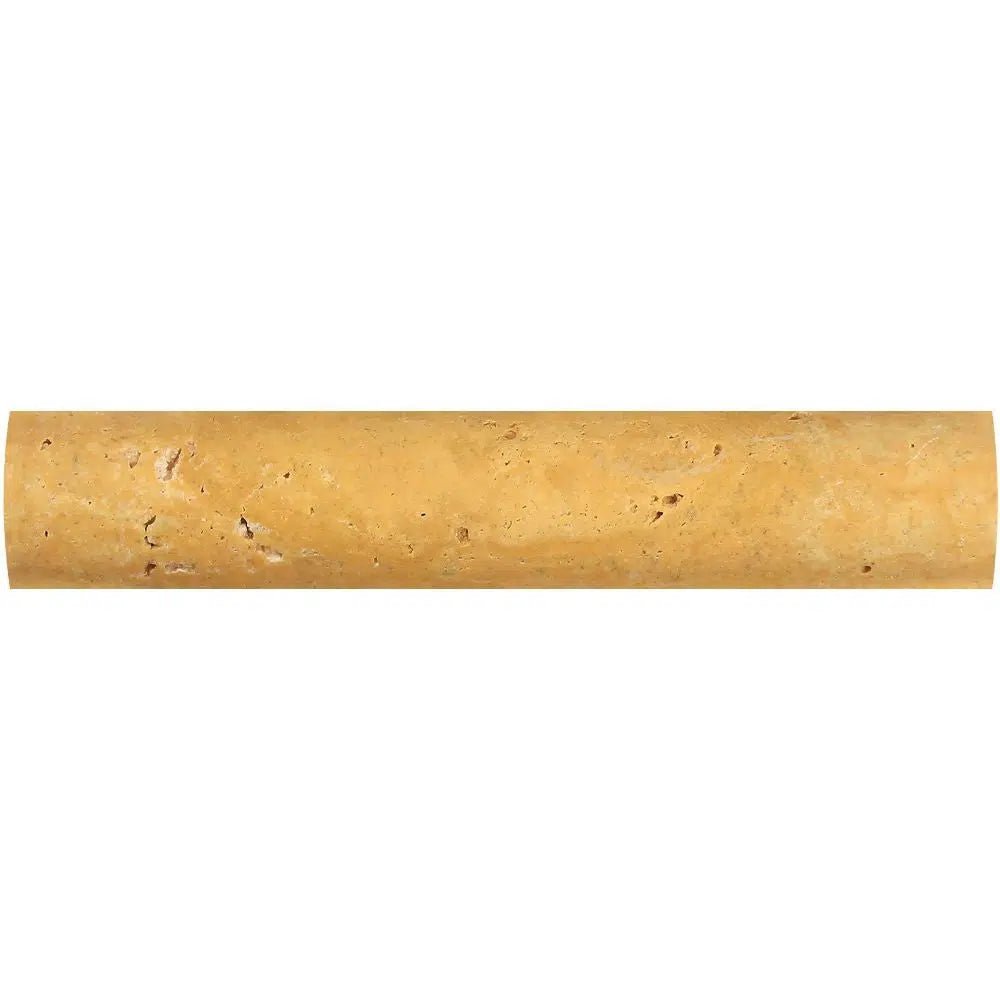 Gold/Yellow Travertine 1X6 Quarter - Round Trim Molding Liner Honed - SurfacesGalore