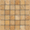 Gold/Yellow Travertine 2X2 Mosaic Tumbled - SurfacesGalore