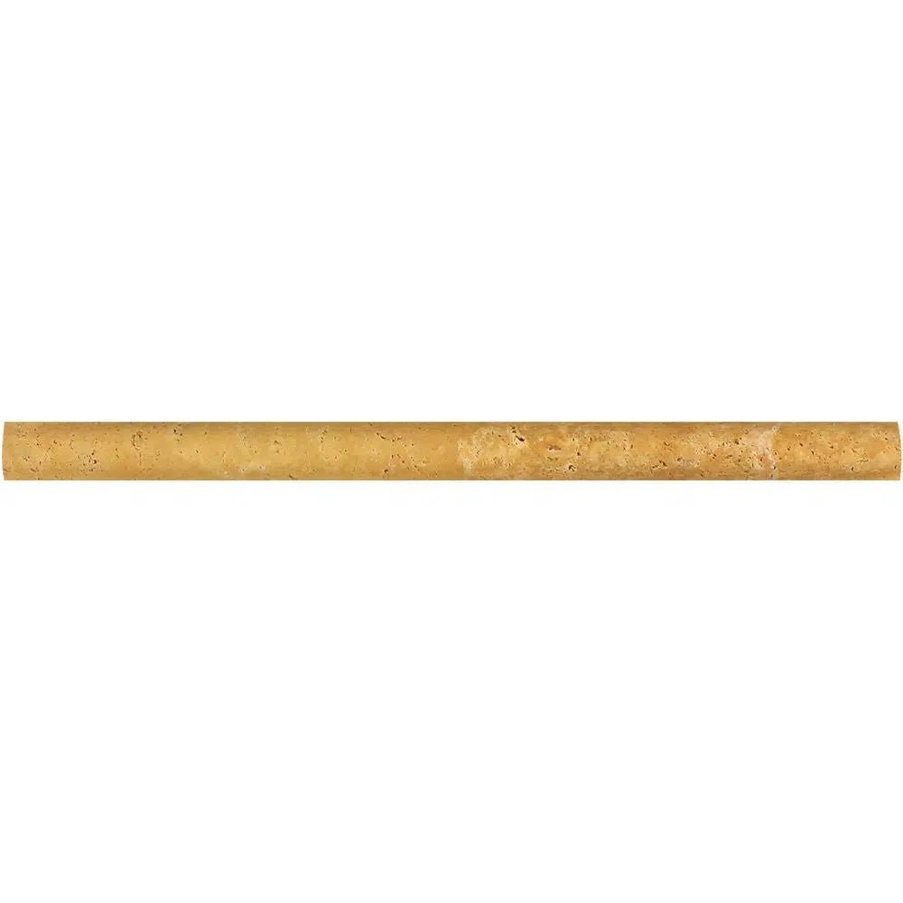 Gold/Yellow Travertine 3/4X12 Bullnose Liner Honed - SurfacesGalore