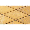 Gold/Yellow Travertine 3X6 Deep - Beveled Diamond Mosaic Honed - SurfacesGalore