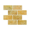 Gold/Yellow Travertine 3X6 Tile Tumbled - SurfacesGalore