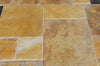 Gold/Yellow Travertine 4 pcs Versailles Pattern/French Pattern Set Unfilled/Brushed and Chiseled - SurfacesGalore