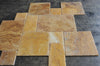 Gold/Yellow Travertine 4 pcs Versailles Pattern/French Pattern Set Unfilled/Brushed and Chiseled