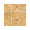 Gold/Yellow Travertine 4X4 Tile Tumbled - SurfacesGalore