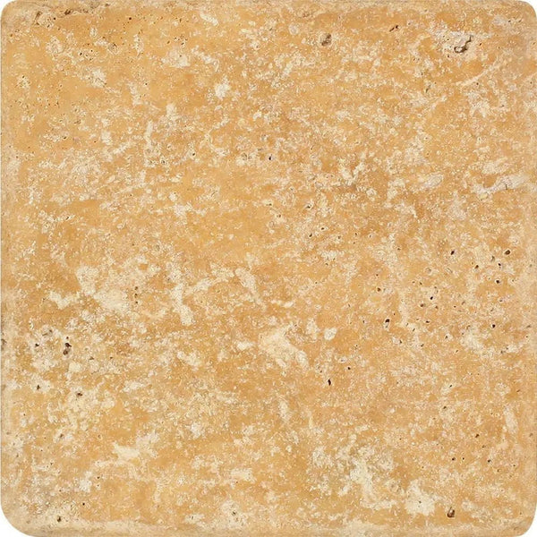 Gold/Yellow Travertine 6X6 Tile Tumbled - SurfacesGalore