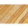 Gold/Yellow Travertine Random Strip Mosaic Honed - SurfacesGalore