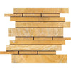 Gold/Yellow Travertine Random Strip Mosaic Honed - SurfacesGalore