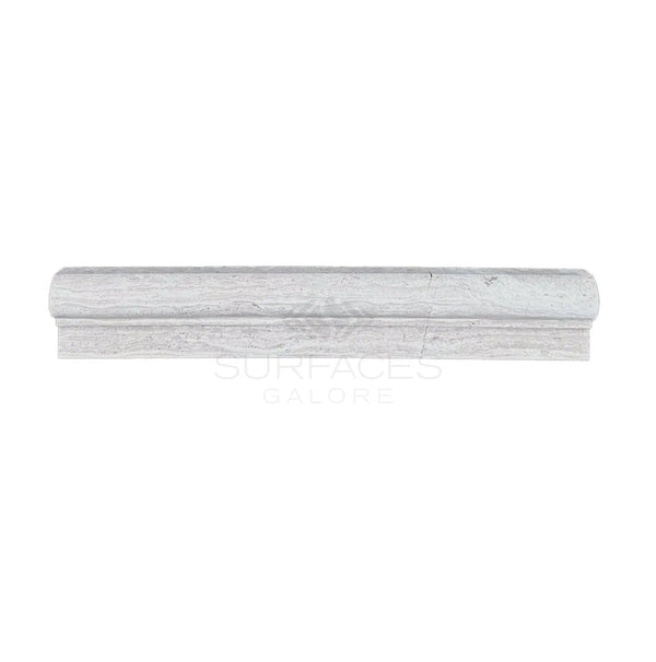 Haisa Light (White Wood) 2X12 OG-1 (Single-Step Chair Rail Trim)Liner Limestone Honed