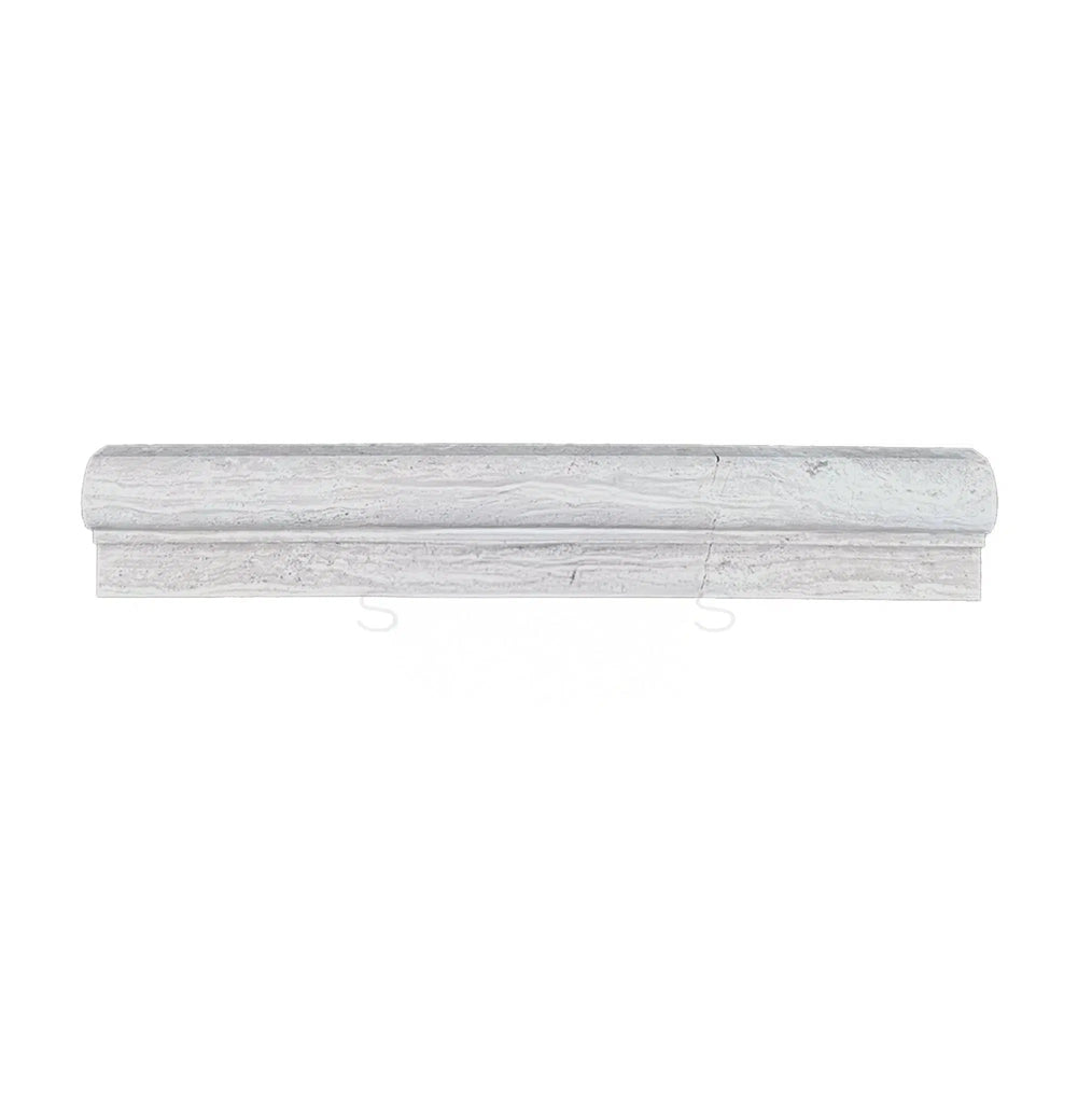 Haisa Light (White Wood) 2X12 OG-1 (Single-Step Chair Rail Trim)Liner Limestone Honed