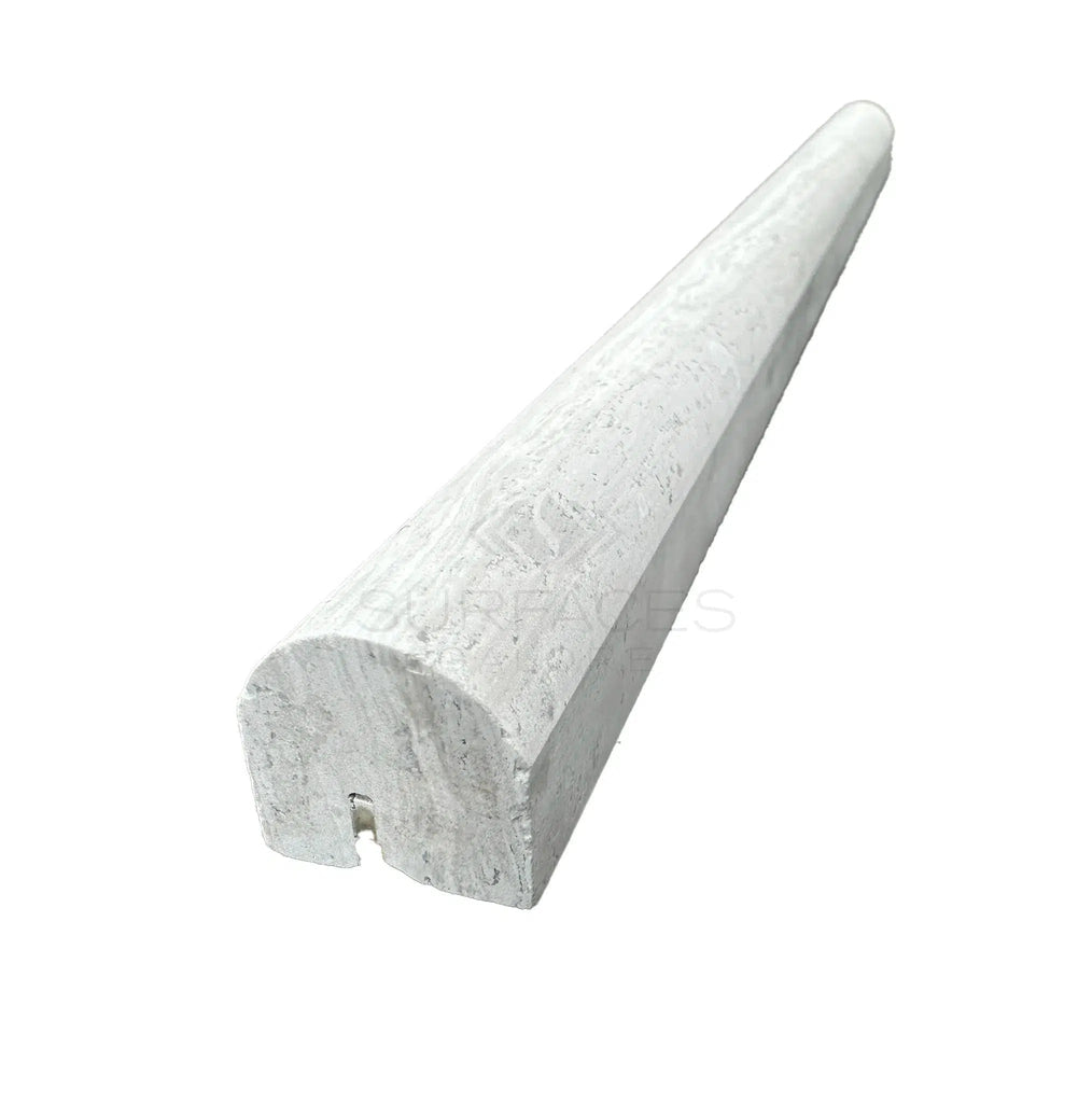 Haisa Light (White Wood) 3/4X4 Bullnose Liner Limestone Honed