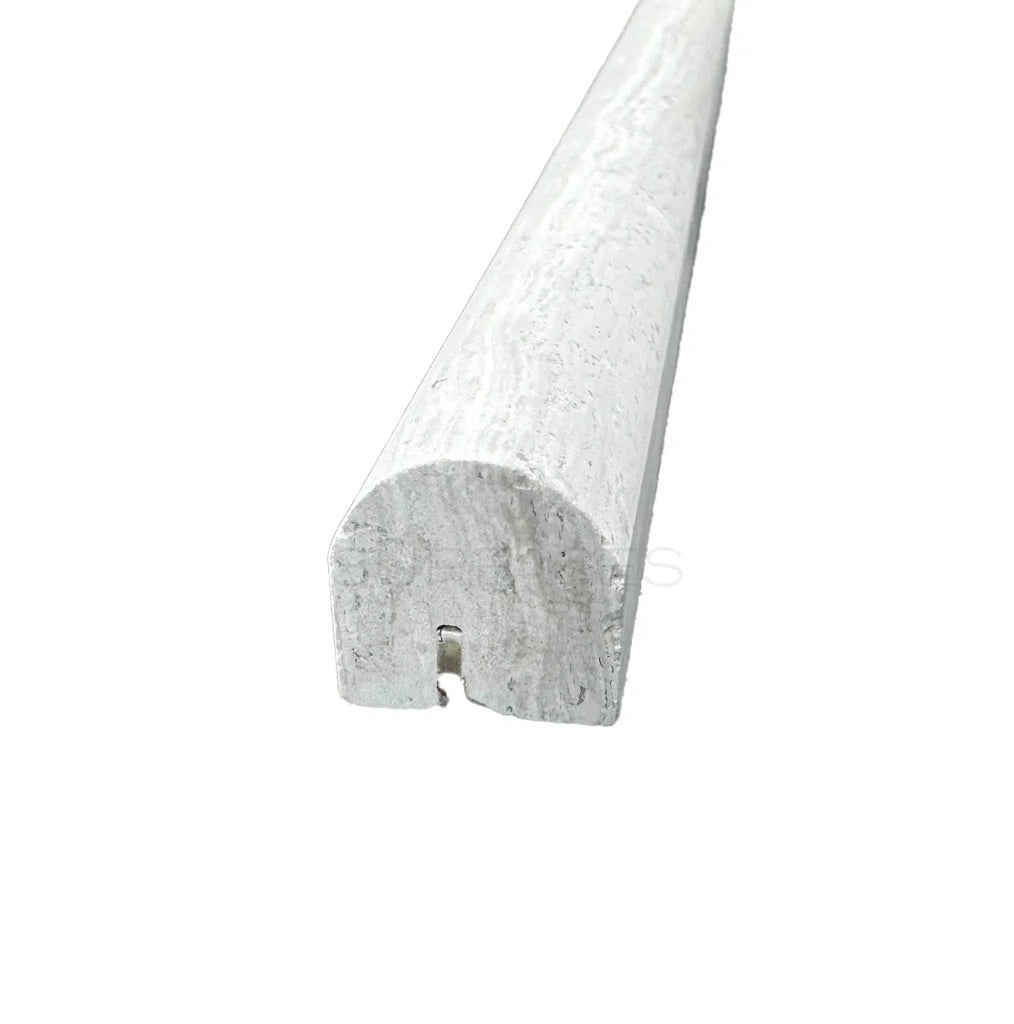 Haisa Light (White Wood) 3/4X4 Bullnose Liner Limestone Honed